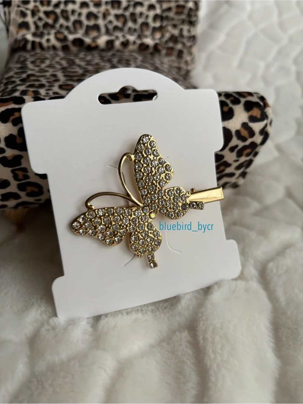Gold Butterfly Crystal Hair Pin